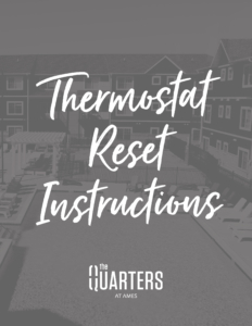 Thermostat Reset Instructions